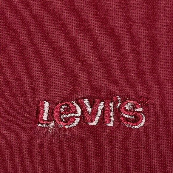 Levi's Shirt Men XL Red Crew Neck Solid Short Sleeve Classic Fit Logo T-Shirt - Picture 1 of 9